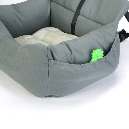 Dog car bed with pockets